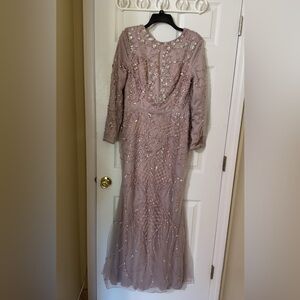 Elegant Beaded Gown in Light Pink